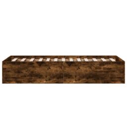 Berkfield Home Bed Frame without Mattress Smoked Oak 100x200 cm in Brown - thumbnail 5