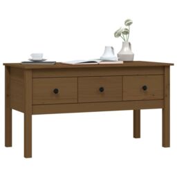 Berkfield Home Coffee Table Honey Brown 102x49x55 cm Solid Wood Pine - Size: 102 x 49 x 55 cm - thumbnail 4