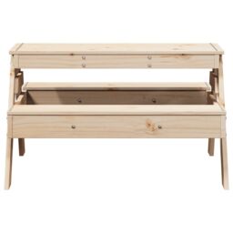 Berkfield Home Picnic Table for Kids 88x97x52 cm Solid Wood Pine in Brown - Size: 88 x 97 x 52 cm - thumbnail 4