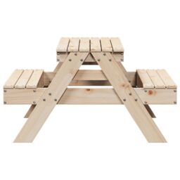 Berkfield Home Picnic Table for Kids 88x97x52 cm Solid Wood Pine in Brown - Size: 88 x 97 x 52 cm - thumbnail 5