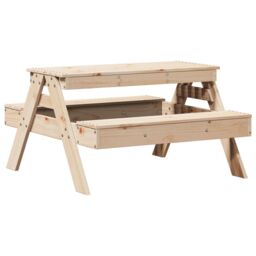 Berkfield Home Picnic Table for Kids 88x97x52 cm Solid Wood Pine in Brown - Size: 88 x 97 x 52 cm - thumbnail 6