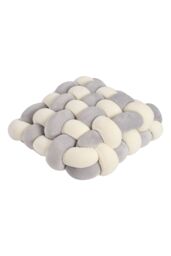 Living and Home Plush Woven Cube Cushion for Sofa & Bedroom in Grey - thumbnail 5