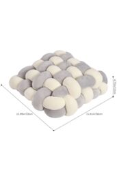Living and Home Plush Woven Cube Cushion for Sofa & Bedroom in Grey - thumbnail 9