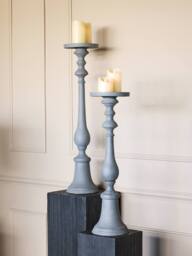 Libra Interiors Van Dyk Grey Stonewash Pillar Holder Small - thumbnail 5