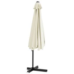 Berkfield Home Outdoor Parasol with Steel Pole 300 cm Sand White - thumbnail 5