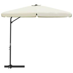 Berkfield Home Outdoor Parasol with Steel Pole 300 cm Sand White - thumbnail 3