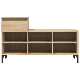 Berkfield Home Shoe Cabinet Sonoma Oak 102x36x60 cm Engineered Wood in Tan - Size: 102 x 36 x 60 cm - thumbnail 6