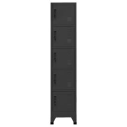Berkfield Home Locker Cabinet Anthracite 38x40x180 cm Steel in Black - Size: 38 x 40 x 180 cm - thumbnail 2