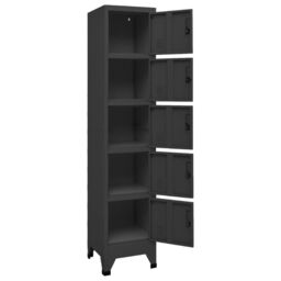 Berkfield Home Locker Cabinet Anthracite 38x40x180 cm Steel in Black - Size: 38 x 40 x 180 cm - thumbnail 5