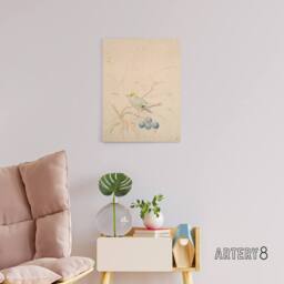 "Artery8 PC Skovgaard Kingbird on a Meadow Branch Canvas Wall Art Print in Beige - Size: W12"" x H16""" - thumbnail 3