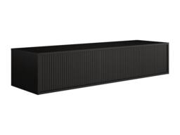 Vente-unique Fluted Wall-Hung Vanity Unit - Black - 150 Cm - ARNEGA - thumbnail 5