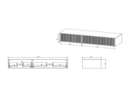Vente-unique Fluted Wall-Hung Vanity Unit - Black - 150 Cm - ARNEGA - thumbnail 7
