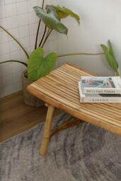 Nordlys Bamboo Wood Entryway Bench in Brown - thumbnail 3