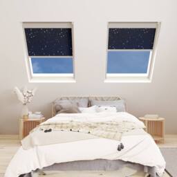 Bloc Blinds Solar Powered Blackout Blind for Velux Roof Windows - Night Sky in Silver - Size: C04 - thumbnail 2