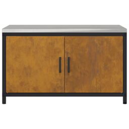 Berkfield Home Kitchen Storage Cabinet with Shelf with Storage with Door Rusty Weathering steel in Brown - thumbnail 7