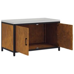 Berkfield Home Kitchen Storage Cabinet with Shelf with Storage with Door Rusty Weathering steel in Brown - thumbnail 6