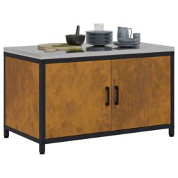 Berkfield Home Kitchen Storage Cabinet with Shelf with Storage with Door Rusty Weathering steel in Brown - thumbnail 3