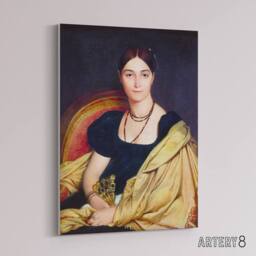 "Artery8 J A D Ingres Portrait of Madame Duvaucey Canvas Wall Art Print - Size: W12"" x H16""" - thumbnail 2