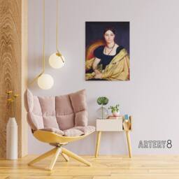 "Artery8 J A D Ingres Portrait of Madame Duvaucey Canvas Wall Art Print - Size: W12"" x H16""" - thumbnail 3