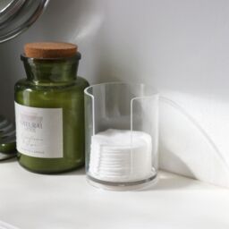 Harbour Housewares Reusable Plastic Stacking Bathroom Canister with Bamboo Lid in Clear - thumbnail 6