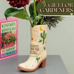 Boxer Gifts Women's Cowboy Boots Vase - Boots Are Made for Dancing - thumbnail 5