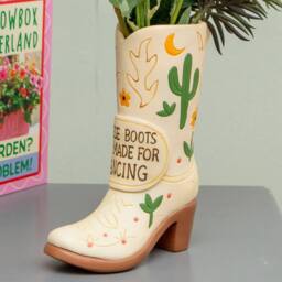 Boxer Gifts Women's Cowboy Boots Vase - Boots Are Made for Dancing - thumbnail 1