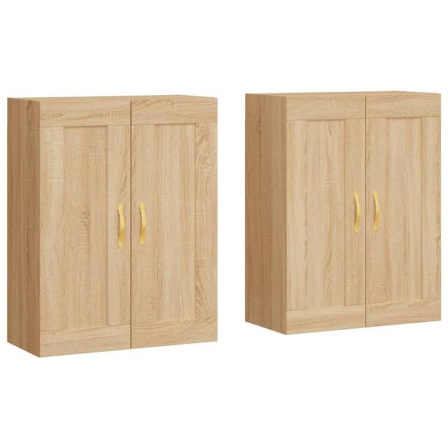 Berkfield Home Wall Mounted Cabinets 2 pcs Sonoma Oak Engineered Wood in Light Tan - image 1