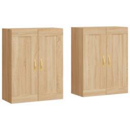Berkfield Home Wall Mounted Cabinets 2 pcs Sonoma Oak Engineered Wood in Light Tan - thumbnail 1