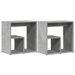 Berkfield Home Side Tables 2 pcs Concrete Grey 50x30x50 cm Engineered Wood - Size: 50 x 30 x 50 cm - thumbnail 3