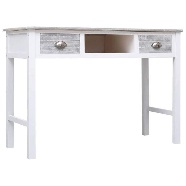 Berkfield Home Writing Desk Grey 110x45x76 cm Wood - Size: 110 x 45 x 76 cm - image 1