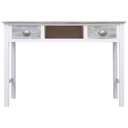 Berkfield Home Writing Desk Grey 110x45x76 cm Wood - Size: 110 x 45 x 76 cm - thumbnail 4