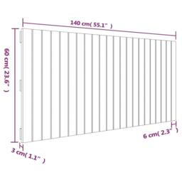 Berkfield Home Wall Headboard White 140x3x60 cm Solid Wood Pine - Size: 140 x 3 x 60 cm - thumbnail 8