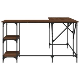 Berkfield Home Desk Brown Oak 139x139x75 cm Engineered Wood - Size: 139 x 139 x 75 cm - thumbnail 4