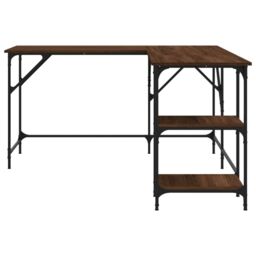 Berkfield Home Desk Brown Oak 139x139x75 cm Engineered Wood - Size: 139 x 139 x 75 cm - thumbnail 5