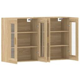 Berkfield Home Wall Mounted Cabinets 2 pcs Sonoma Oak Engineered Wood in Light Brown - thumbnail 4
