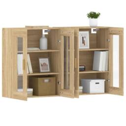 Berkfield Home Wall Mounted Cabinets 2 pcs Sonoma Oak Engineered Wood in Light Brown - thumbnail 3