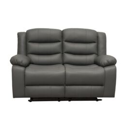 LUXURY LIFE Roma Leather Recliner Sofa Set in Grey - thumbnail 6