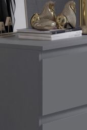 FWStyle Stora 3 Drawer Dark Grey Chest Of Drawers (H) 77 (W) 60 (D) 40cm - thumbnail 2