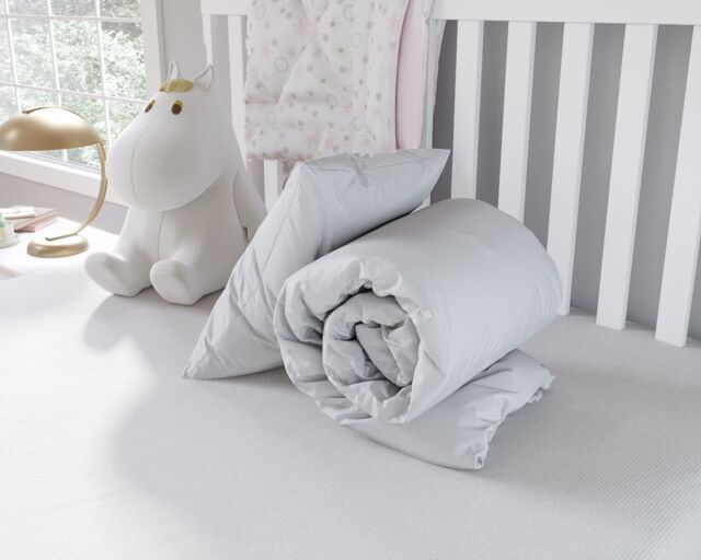 Snug City Anti Allergy 9.0 Tog Warm Soft Touch Microfibre Cot Bed Duvet + Pillow Set in White