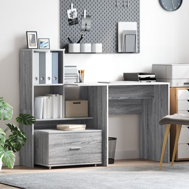 Berkfield Home with Drawer with Shelf with Storage Grey sonoma 131.5 x 50 x 106.5 cm Engineered wood - image 1