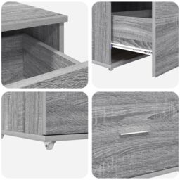 Berkfield Home with Drawer with Shelf with Storage Grey sonoma 131.5 x 50 x 106.5 cm Engineered wood - thumbnail 9