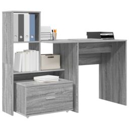Berkfield Home with Drawer with Shelf with Storage Grey sonoma 131.5 x 50 x 106.5 cm Engineered wood - thumbnail 3