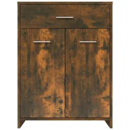 Berkfield Home Bathroom Cabinet Smoked Oak 60x33x80 cm Engineered Wood in Brown - Size: 60 x 33 x 80 cm - thumbnail 5