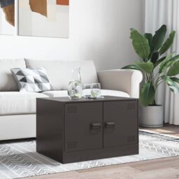 Berkfield Home Coffee Table Black 67x50x44 cm Steel - Size: 67 x 50 x 44 cm - thumbnail 3