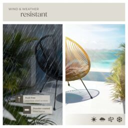 tectake Garden chairs in retro design (set of 2) in Black - Size: 2 Seater - thumbnail 7
