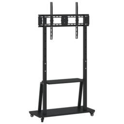Berkfield Home TV Stand on Wheels 32-90 Inch Screen Max VESA 800x600 mm 100kg in Black - thumbnail 5