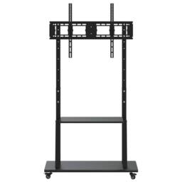Berkfield Home TV Stand on Wheels 32-90 Inch Screen Max VESA 800x600 mm 100kg in Black - thumbnail 1