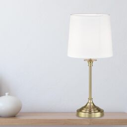 First Choice Lighting Chester - Antique Brass Lamp in Gold - thumbnail 3