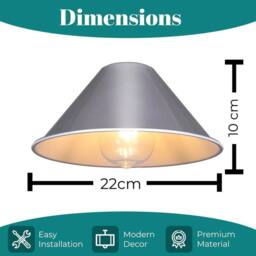 Havendro Satin Nickel Vintage Metal Ceiling Light Shade Pendant Light in Silver - thumbnail 2