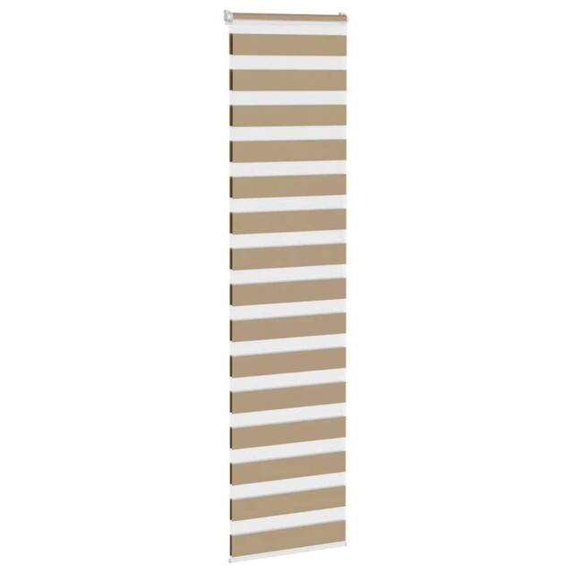 Berkfield Home Elegant Zebra Blind Sand Brown 55x200 cm Fabric Width 50.9 cm Pol - image 1